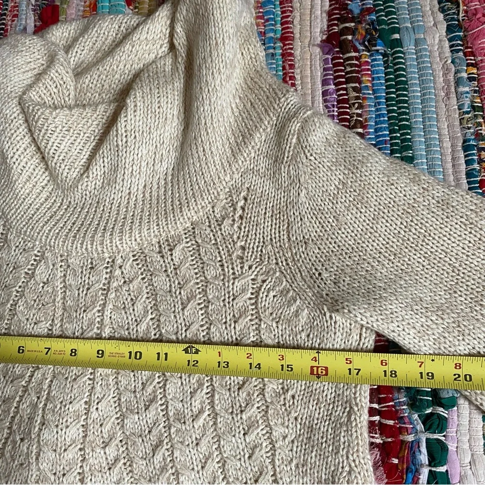 Anthropologie Guinevere Cowl Mohair Wool Knit Oat Sweater Women’s Size Sm Boho
